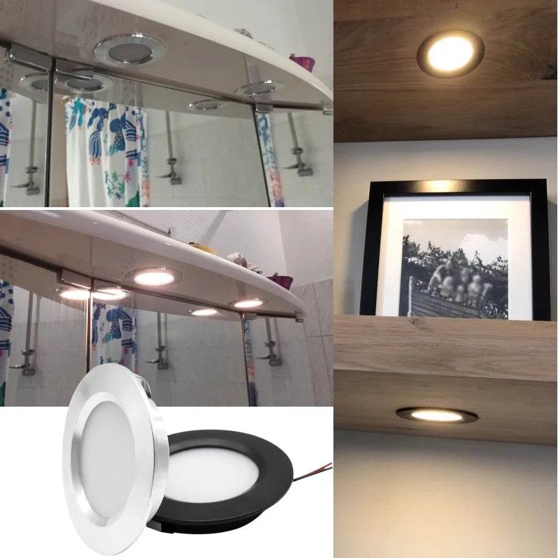 Smart Sensor Cabinet Light Auto Motion Activated LED Closet Lamp Wardrobe Display Light Embedded 12V LED Small Downlight