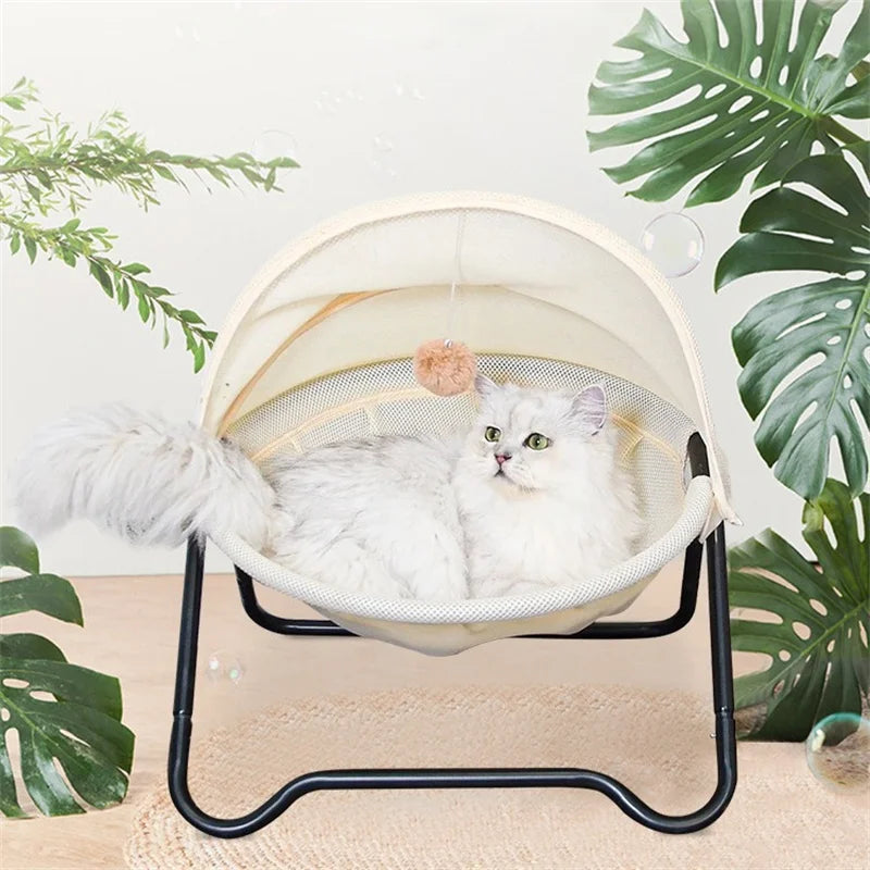 This floating pet bed has the features of moisture-proof, breathable, detachable, easy to clean, scratch-resistant and durable.