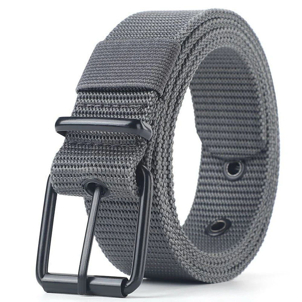 Perforated Canvas Belt Men's Needle Buckle Belt Student Youth Korean Adjustable Multi-Hole Belt Student Jeans Belt