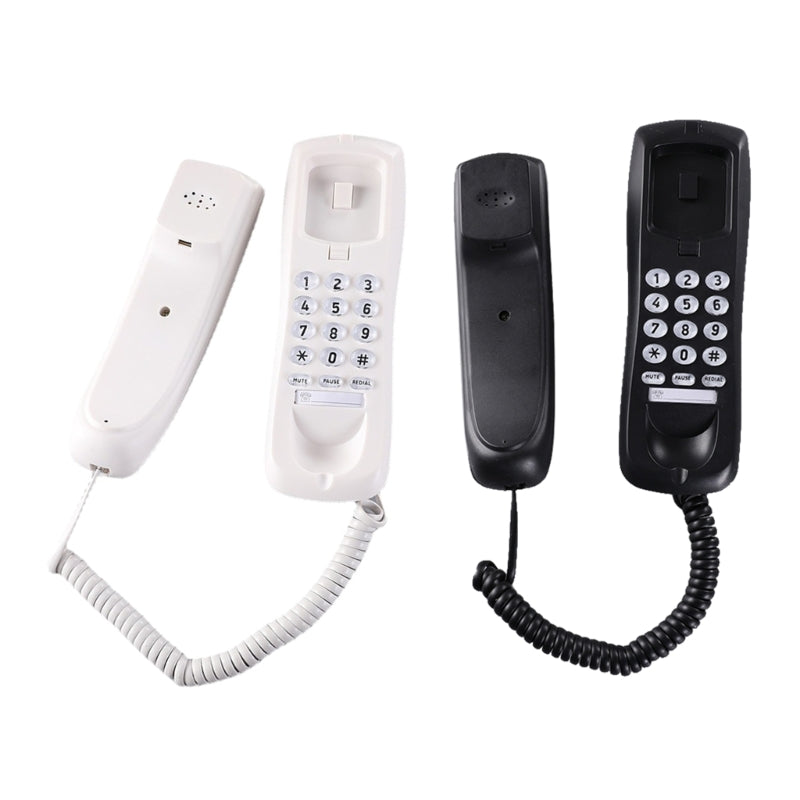 High Quality Landline Telephone with Mute and Redial Functions Easy Install Wall Phone Black/White