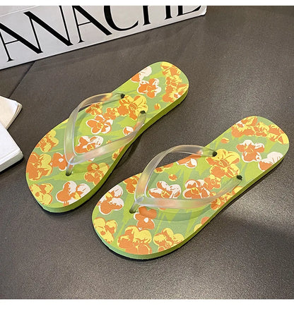 Flip Flops Trendy Summer Outerwear Fashionable Clip On Beach Slippers Anti Slip Couple'S Splint Slippers Leisure Convenience