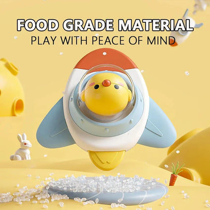 Baby Soothe Toy Cartoon Airplane Soothe Baby Artifact Baby Bath Fun Sucker Spinner Early Education Table Games