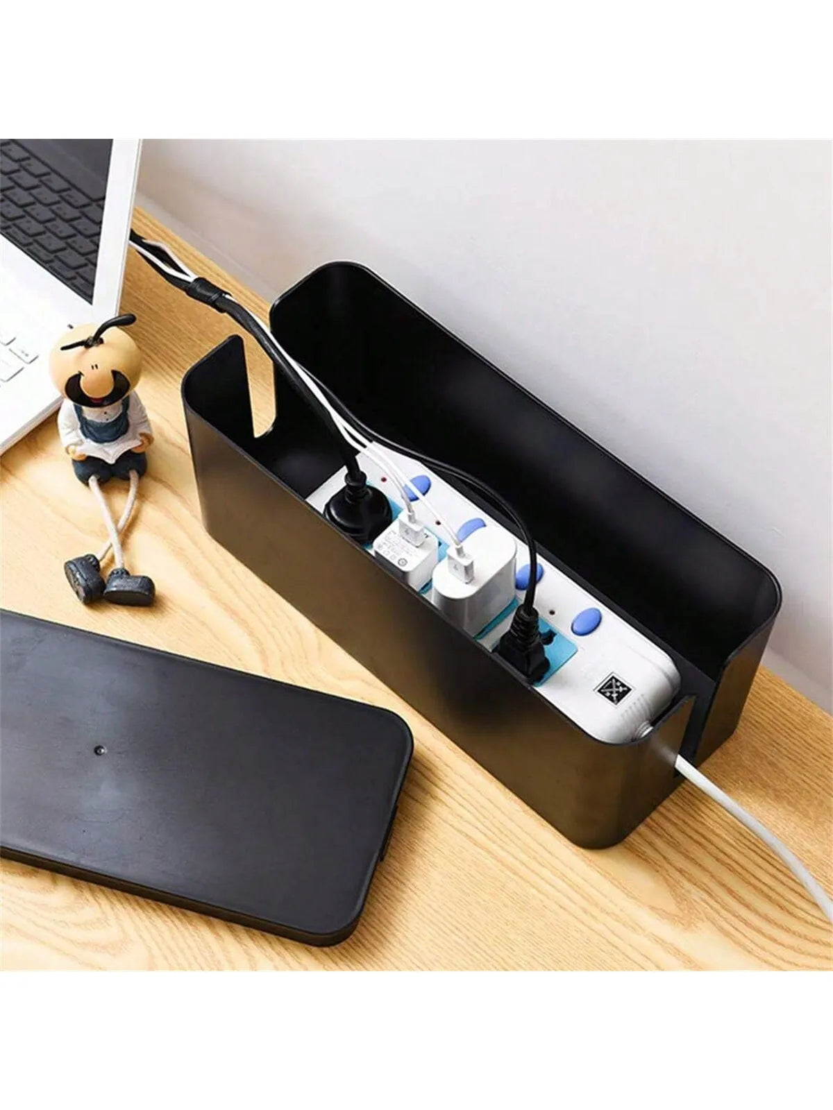 3 Pcs/Set Cable Management Boxes Organizer Strip Charger Wire Cable Storage Box Dust Large Storage Wires Keeper Holders
