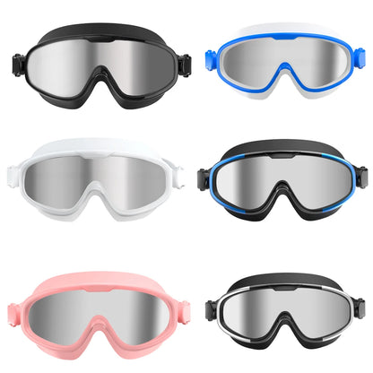 Large Frame Swimming Goggles Anti Fog Waterpoof Swimming Goggles for Men Women Swimming Pool Beach Silicone Swimming Goggles