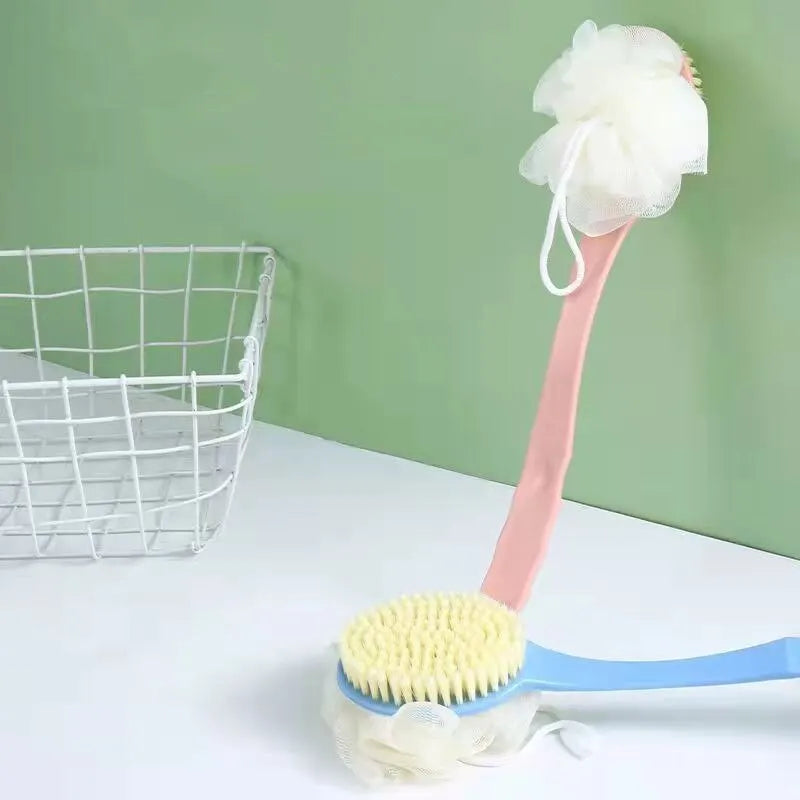 Bath Artifact of Bath BrushBack Belt with Bath Flower Ball Brush for Rub Bath Towel Long Handle Rub Mud Soft Hair Bath Brush