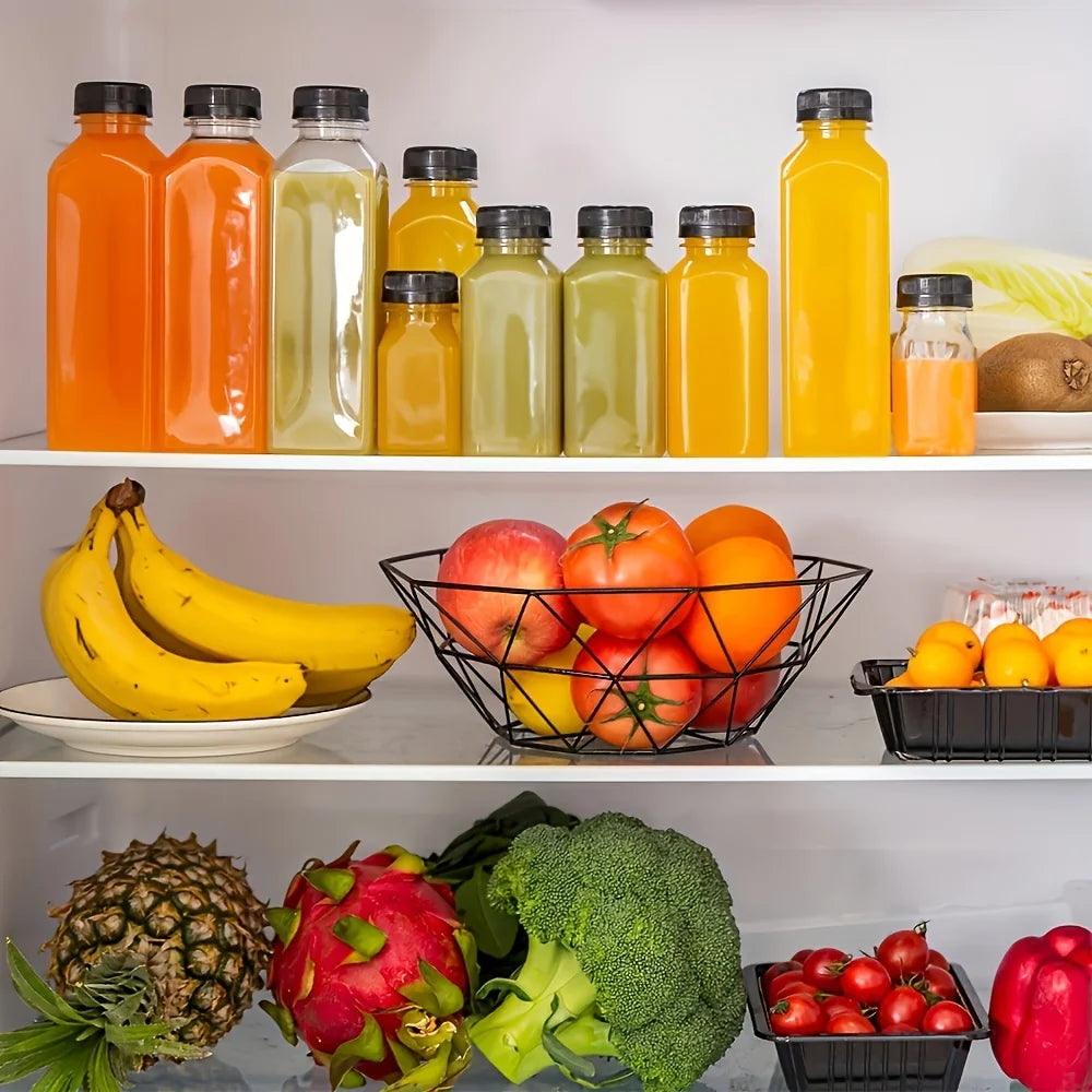 10pcsPlastic Juice Bottles Long-Lasting, Spill-Proof, Milk, and More - Easy Cleaning and Refilling Clear Water Bottle Portable ﻿