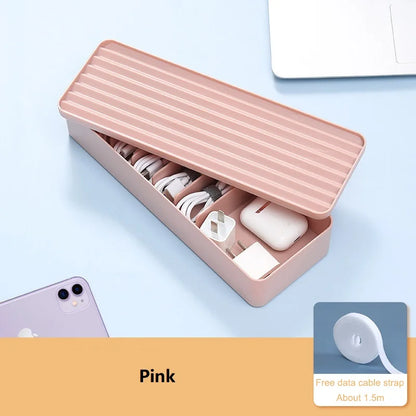 Cable Storage Box Dustproof Power Cable Storage  Wire Manager  Desktop Charging Cable Collect Box