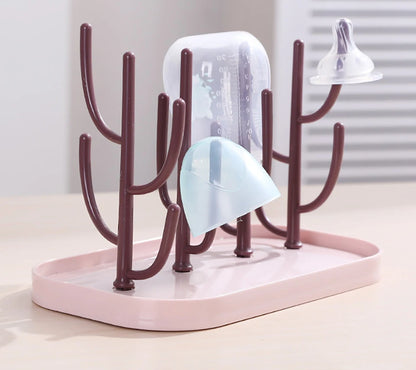Baby Bottle Drying Racks Pink Beige Feeding Cup Holder Removable Storage Support Drain Rack Bottle Cleaning Drying Machine