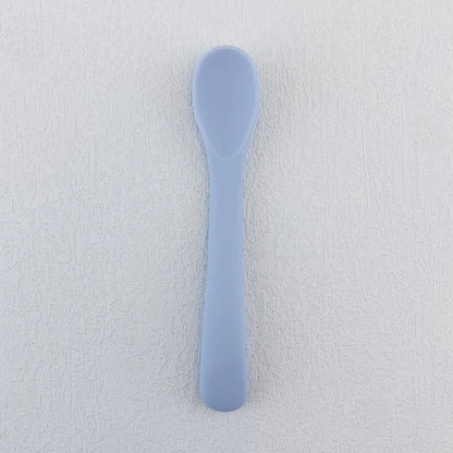 Baby Soft Silicone Spoon Food-grade Silicone Children's Supplementary Feeding Training Spoon Long-handle Silicone Feeding Spoon