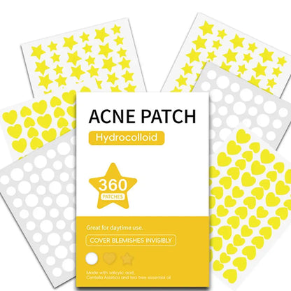 360Pcs Colorful Invisible Pimple Removal Anti-Acne Hydrocolloid Patches Spots Marks Concealer Beauty Makeup Tool Repair Sticker
