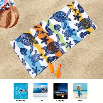 Beach Towel Portable Quick Fast Dry Sand Outdoor Travel Swim Blanket Thin Yoga Floral Print Mat Personalization Stripes Towel