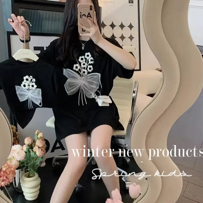 Family T Shirts Mama and Baby Gril Boy Tees Fashion Father and Son Daughter Equal Matching Shirt Top Women Summer Cotton Clothes