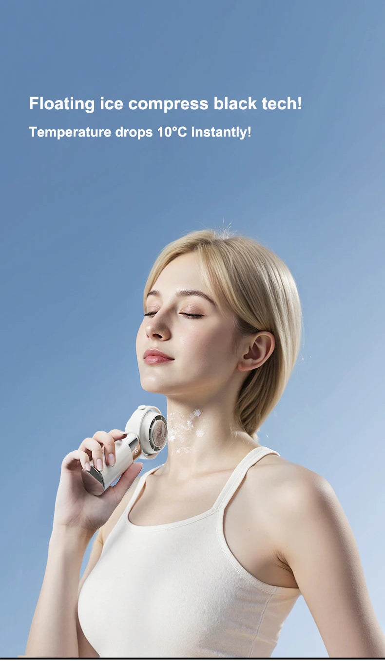 Handheld Fan High Speed Fan Handheld Outdoor Portable Fan Rechargeable Model Digital LifeDisplay Model Strong Wind Long Battery