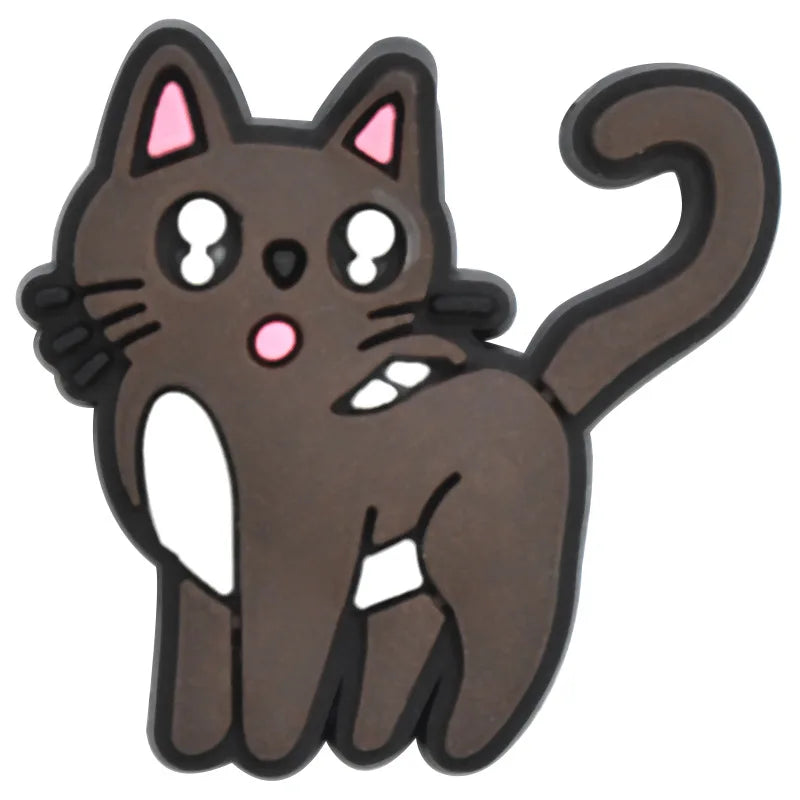 Cute Cats Shoe Charms Decoration for Crocs Pin Accessories Bracelet Wristband Party Gifts