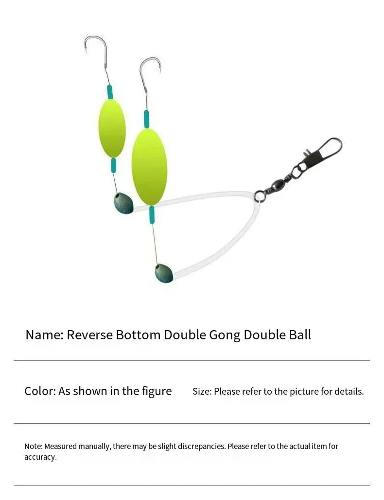 1Pc #4/7/9/12 Double Hook Fishing Hair Rigs Hook Suspension Iseni Anti Bottom Carp Fishing Hook Ready Made Carp Rig Fishing Lure