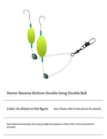 1Pc #4/7/9/12 Double Hook Fishing Hair Rigs Hook Suspension Iseni Anti Bottom Carp Fishing Hook Ready Made Carp Rig Fishing Lure