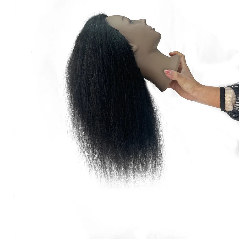18 Inch Headdoll Mannequin Head 100% Real Human Hair for Cosmetology Manikin Doll Head Hairdresser Hairstylist Training Practice