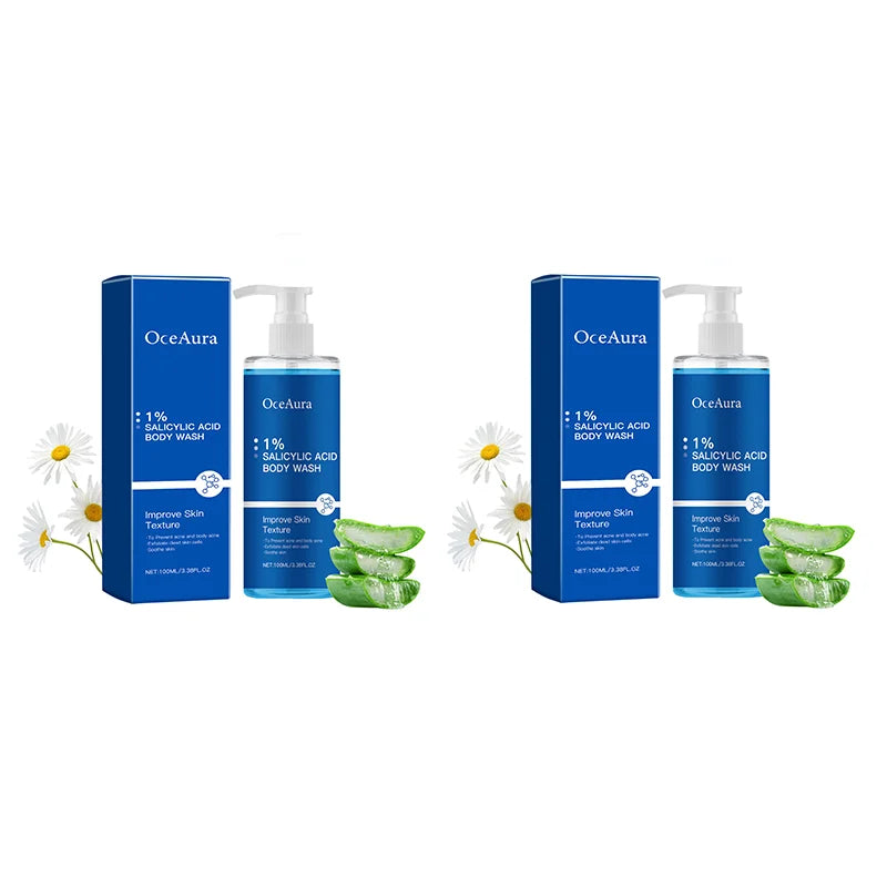 100ml Salicylic Acid Shower Gel Brighten Body Lighten Fine Lines Oil Control Lasting Fresh Hydrating Skin Exfoliator Body Wash