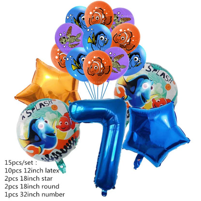 Finding Nemo Birthday Party Decoration Children Party Balloons Disposable Tableware Plates Napkins Cup Tablecloth Party Supplies