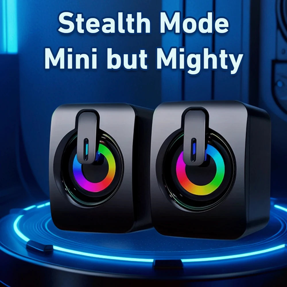 Computer Speakers Definition Sound Quality 3D Surround USB Wired with LED Light for Speakers Computer