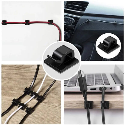 50pcs Car Cable Clips Self-Adhesive Cord Management Wire Holder Organizer Clamp Self-adhesive Light Clips Car Wire Clip