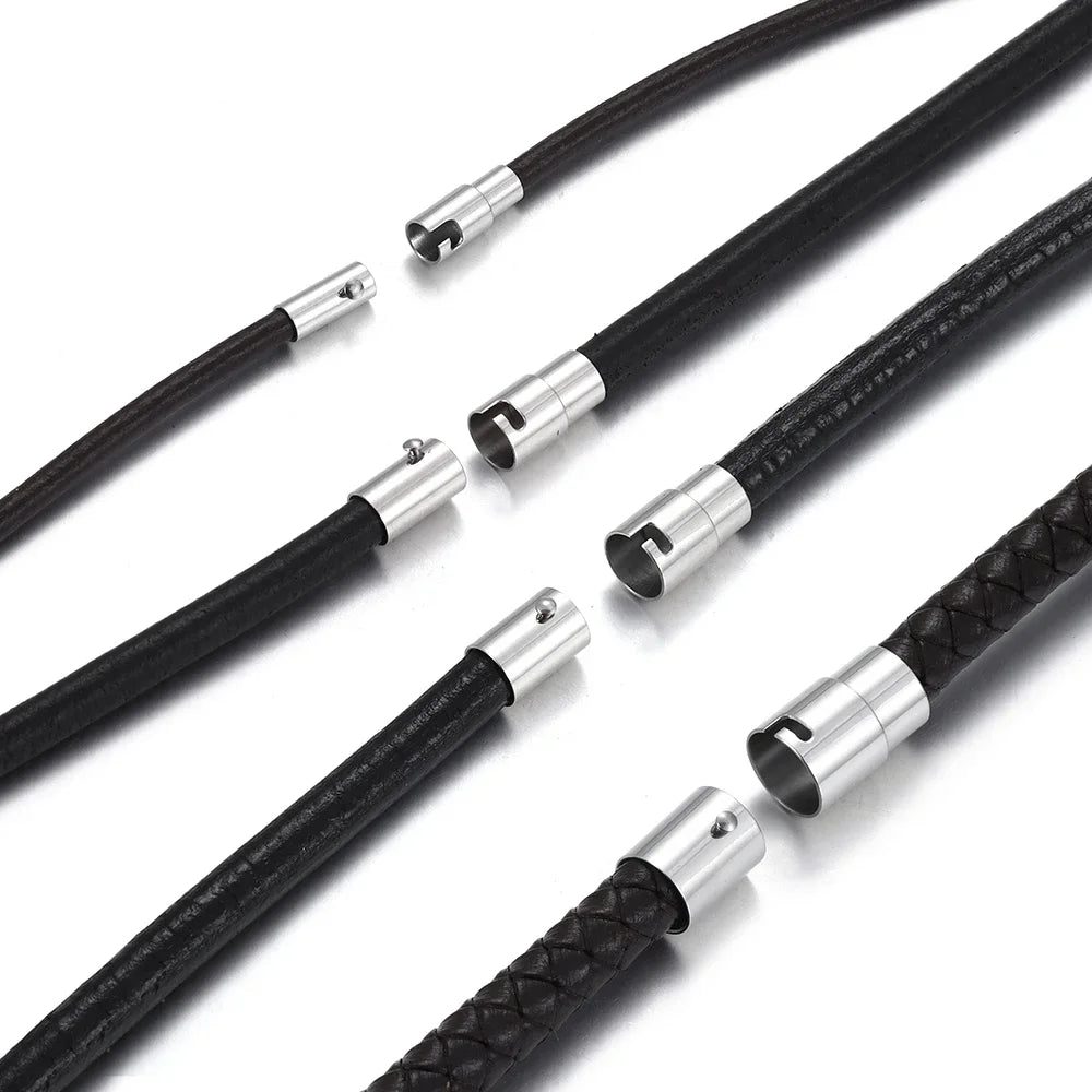 Stainless Steel 2-8mm Hole Strong Magnetic Clasp for Leather Cord with Safe Lock DIY Bracelet Jewelry Making Accessories