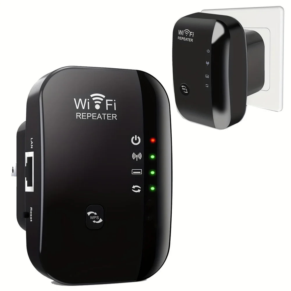Compact WiFi Extender Wireless Signal Booster Repeater AP Mode Dual Band 300Mbps for Home Router Works with Most Routers