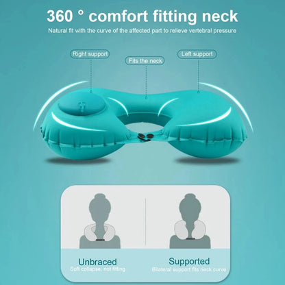 U-Shaped Inflatable Travel Pillow Portable Air Neck Support Cushion Comfortable Sleeping Press to inflate pillow neck pillow