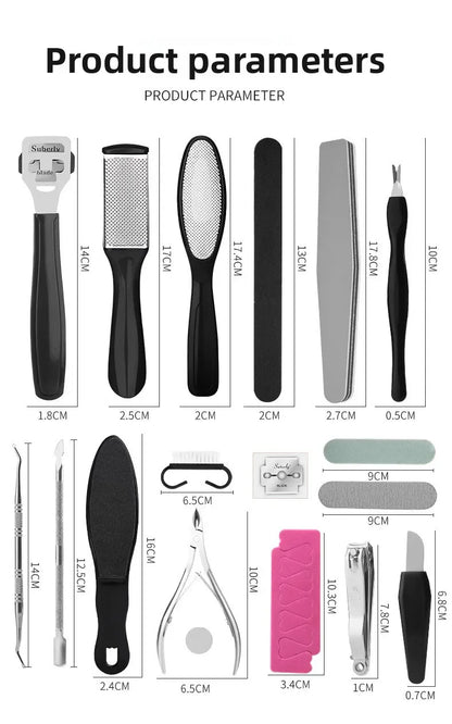 Foot care Foot board file tool set Stainless steel foot washboard Foot grinder to remove dead skin Calluses Pedicure Foot board
