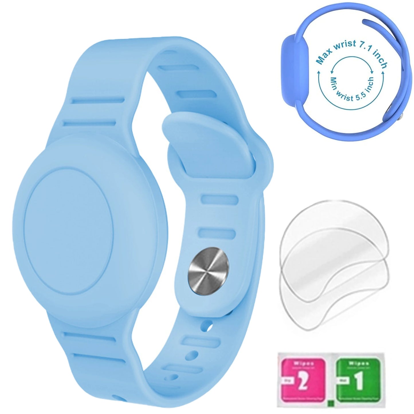 Silicone Steel Clip Compatible with Apple AirTag - Protective Silicone Clip for Tracker Protect Keychain Silicone Cover