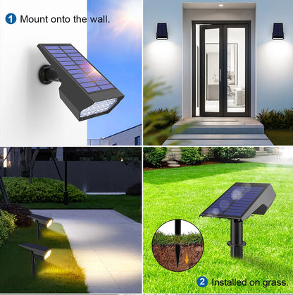 LED Outdside Lighting Light Sensor Garden Park Night Decor Lawn Pathway Solar Spotlight Walkawy Lamp White/Warm White Lights ﻿