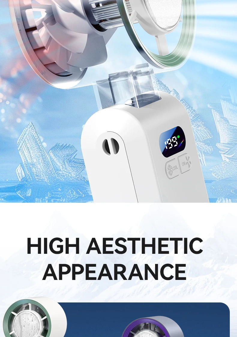 Handheld Fan, Portable Handheld Fan with Ice Function Turbo Powerful Rechargeable Fans  for Outdoor Indoor travel essentials