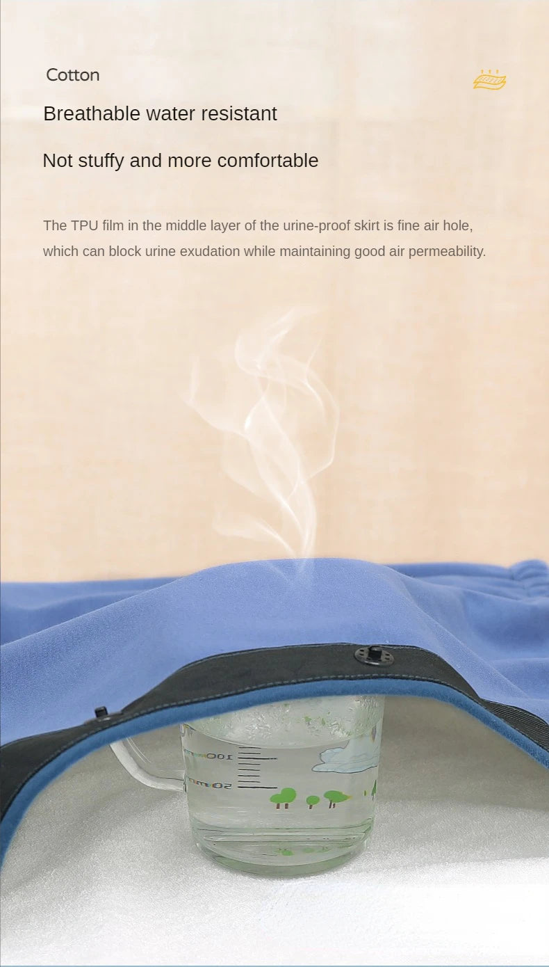 Adult Elderly Diaper Skirt Cloth Diaper for Bedridden Paralyzed Washable Cotton Diaper Pad for Menstrual Waterproof Leak-proof