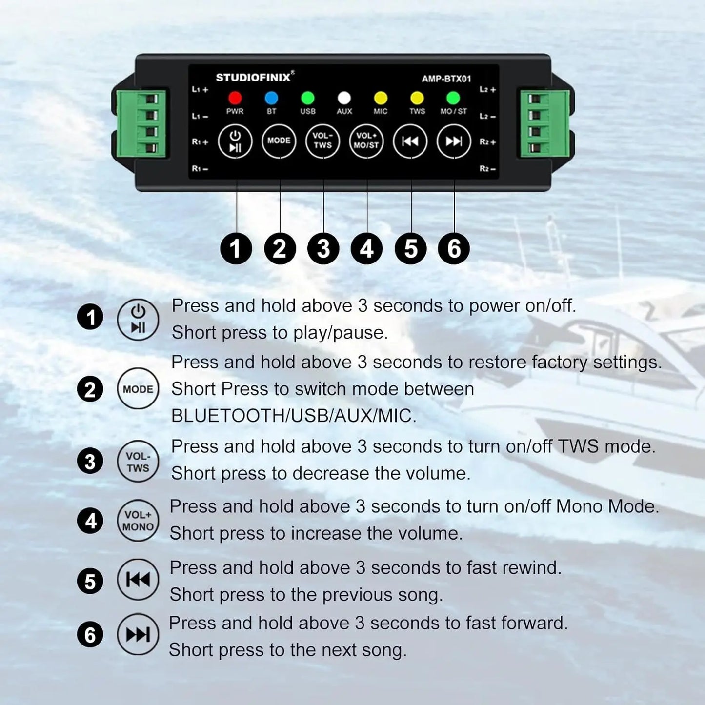 Herdio 5.25'' 600W 4PCS Outdoor Bluetooth Speakers Waterproof Wired Wall Mount Weatherproof Loudspeaker System For Garden Patio