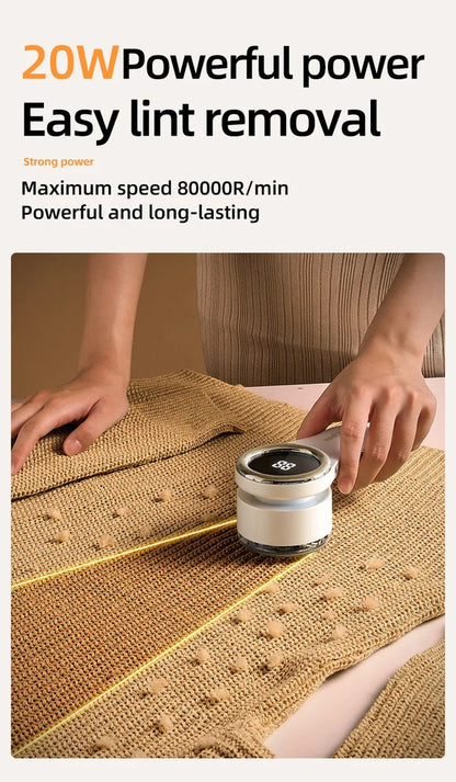 Electric Lint Remover for Clothes LCD Display USB Rechargeable Portable Hair Balls Fuzz Removers Household Fabric Shaver