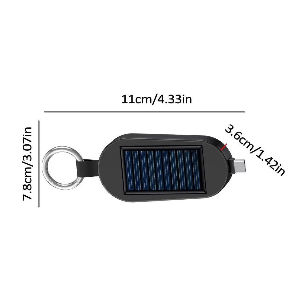 Solar Power Bank Pocket Power Bank Solar Keychain Charger Fast Charging Wireless Charger Portable External Power Bank Keychain