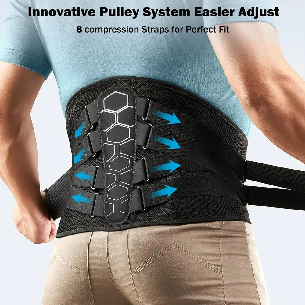 Back Braces for Lower Back Pain Relief with 6 Stays Breathable Back Support Belt Anti-skid lumbar with pad for sciatica