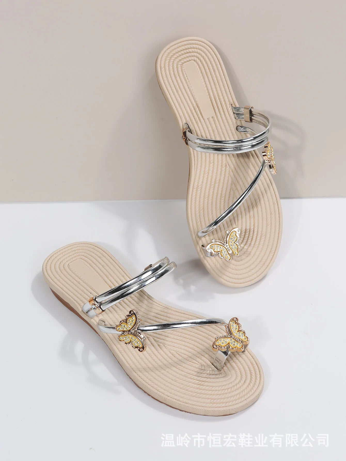 2023 New Butterfly Toe Sandals, Beach Sandals, Occidental Slippers, Chinese Feminis  Wedding Shoes Bride  Womens Shoes