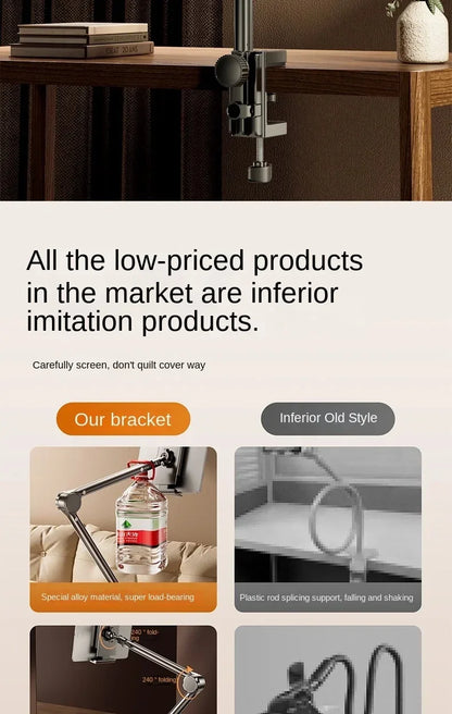 Tablet Holder for Bed Desk IPad Stand with Flexible Metal Arm Rods Tablet Stand For 4-13 inch Android Tablet Xiaomi Poco Bracket