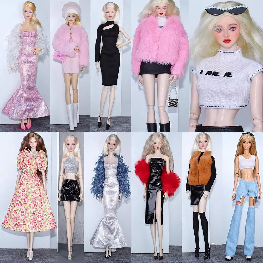 Elegant Doll Party Clothes 10 Styles Fashion Plush Coat Casual Wears Dolls DIY Accessories 11.5