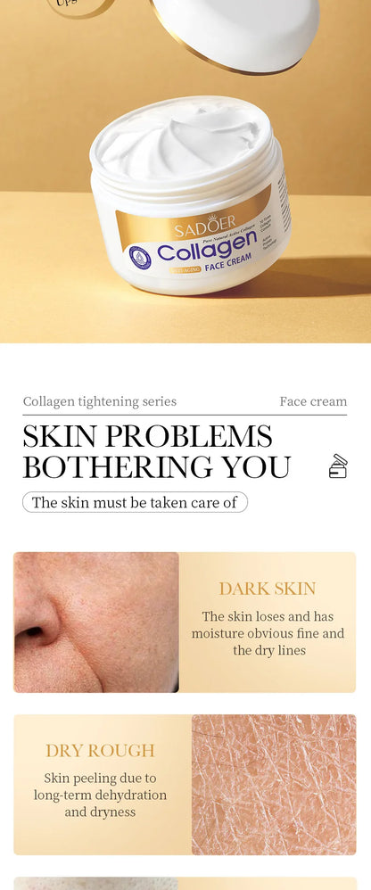SADOER Collagen Firming Face Cream sknicare Moisturizing Hydrating Face Creams Faical Cream Beauty Face Skin Care Products