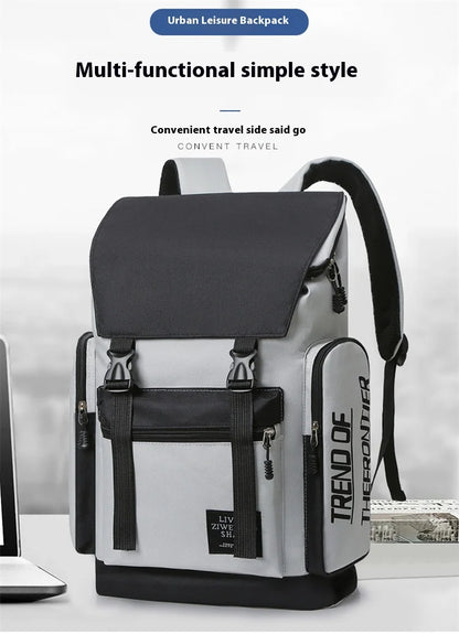 Large capacity backpack, men's backpack, men's leisure travel bag, computer backpack, middle school student, college student