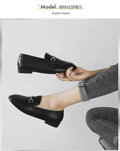 Womens Shoes Flats Loafers Ladies Fashion Leather Brand Sneakers Womens Designer Flat Ladies Shoes Woman Luxury Female Footwear