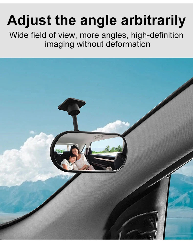 Sticky Baby Mirror For Car Auxiliary Mirror 360 Adjustable Baby Rear View Mirror Adhesive Mount Wide Angle Shatterproof Backseat