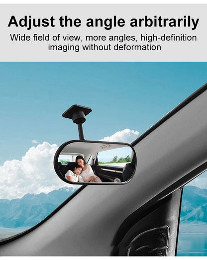 Sticky Baby Mirror For Car Auxiliary Mirror 360 Adjustable Baby Rear View Mirror Adhesive Mount Wide Angle Shatterproof Backseat