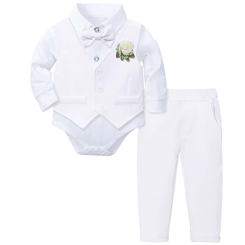 Baby Boy Baptism Outfit Infant First Easter Church Christening Suit Set Toddler Formal Wedding Birthday Party Gift Clothes
