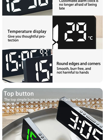 Creative Multifunction Electronic Clock Simple Large Screen Clock Multi Group Alarm Clock Student Clock