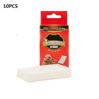 10 Pcs/Bag Dog Diaper Liners Diaper Pads for Male and Female Dogs Disposable Detachable Diaper Anti Leaking Clean Safe for Dogs