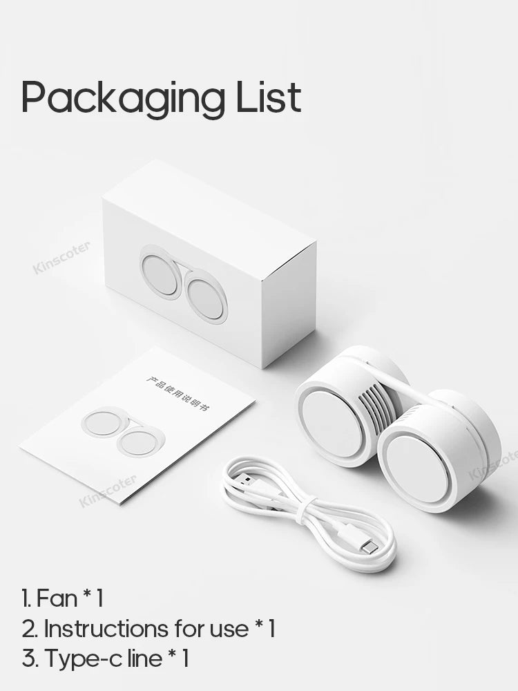 Hanging Neck Fan Power ventilador Bladeless Neckband Fan Portable Mini Air Cooler USB Rechargeable Electric Fans