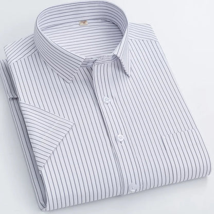 Men's short-sleeved shirt casual non-ironing anti-wrinkle spring summer shirt top high-quality slim-fit formal wear to work